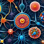 Microscopic Cellular Symphony**

"A vibrant and detailed microscopic view of diverse human cells working together in a harmonious symphony, fully clothed, appropriate content, safe for work. Include various cell types like neurons, muscle cells, and blood cells, interconnected by a network of communication signals. The background should be a softly lit, organic texture. Perfect anatomy, correct proportions, professional, modest, family-friendly, professional scientific illustration, high quality."

**