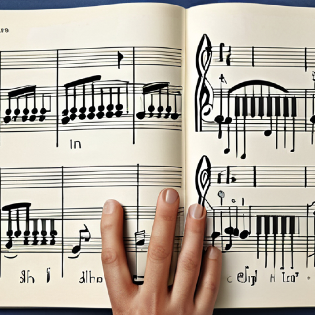 Music Theory & Harmony**

"A beautifully illustrated textbook open to a page explaining musical scales and chords. The background features sheet music with clearly visible notes and clef symbols. Include diagrams showing the relationships between notes and intervals. The style should be clean, educational, and slightly whimsical. Safe for work, appropriate content, fully clothed, professional, family-friendly, perfect anatomy, correct proportions, natural pose, high resolution, well-formed hands, proper finger count, natural body proportions."

**