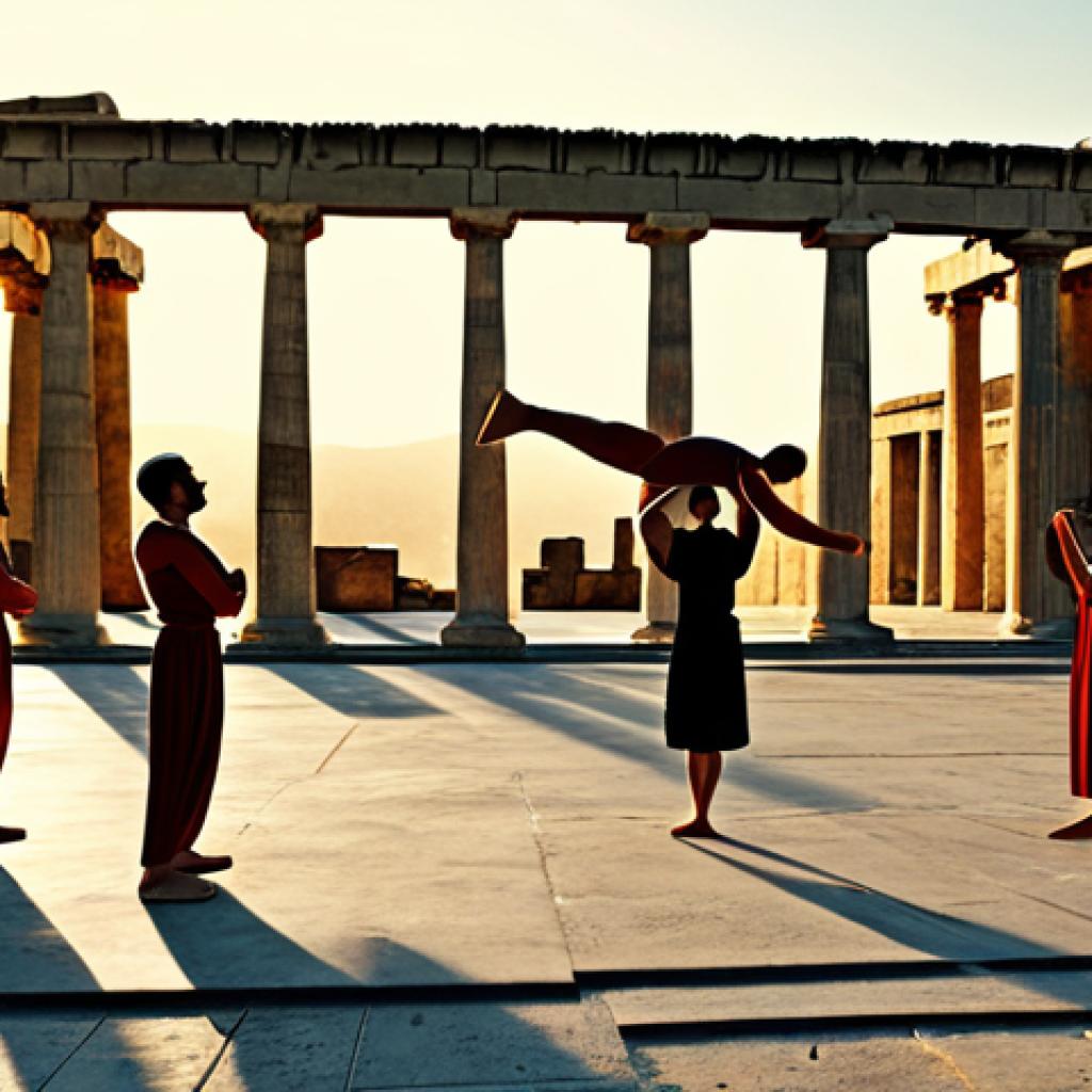 운동의 역사 - Ancient Gymnastics Training**

"Ancient Greek athletes training in a gymnasium, performing calisthen...